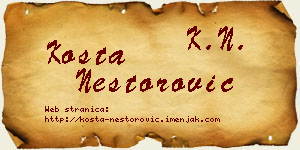 Kosta Nestorović vizit kartica